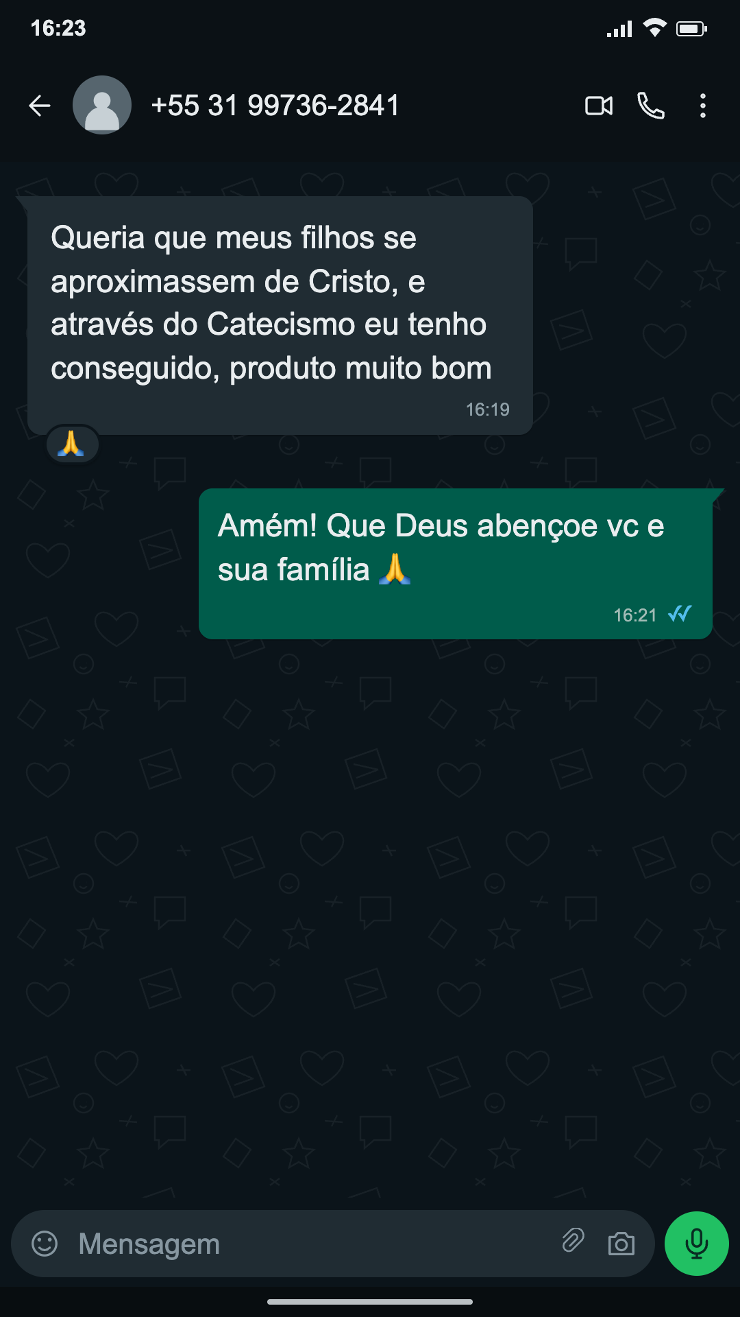 Depoimento sobre o Mapa do Catecismo — cliente 2
