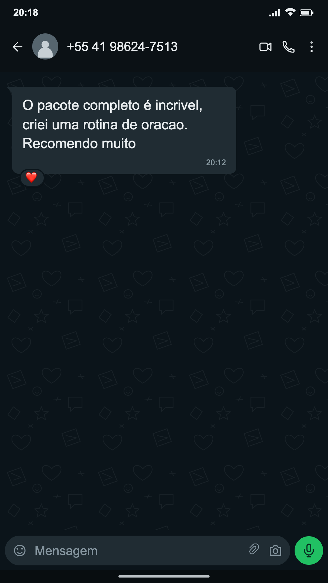 Depoimento sobre o Mapa do Catecismo — cliente 3