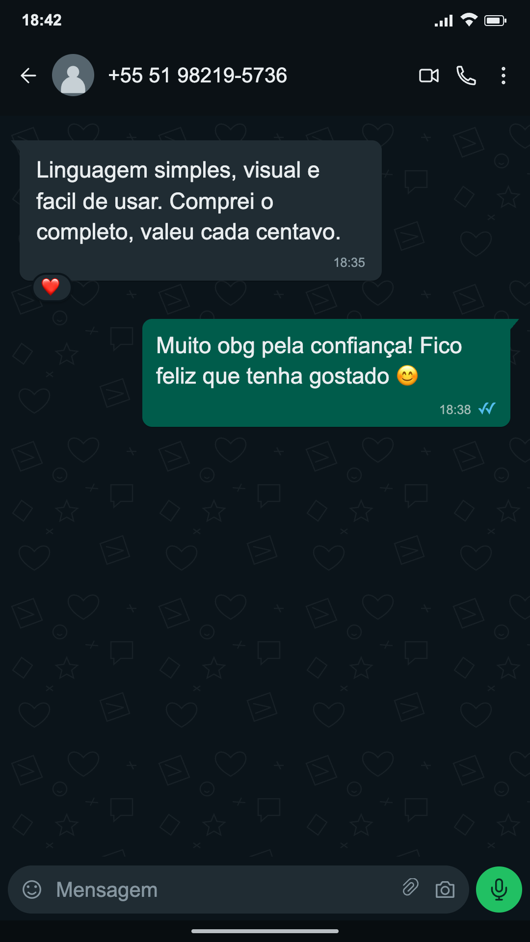 Depoimento sobre o Mapa do Catecismo — cliente 5